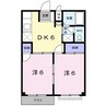 エルハイツＫＯＹＡⅡ 2DKの間取り