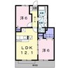 ソレアード・パレⅡ 2LDKの間取り