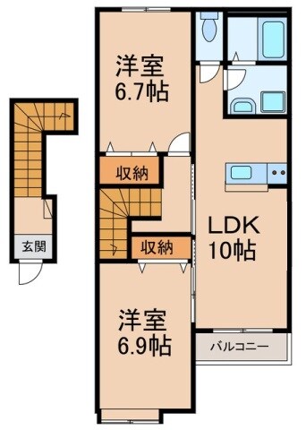 間取図 南海加太線/二里ケ浜駅 徒歩12分 2階 築8年