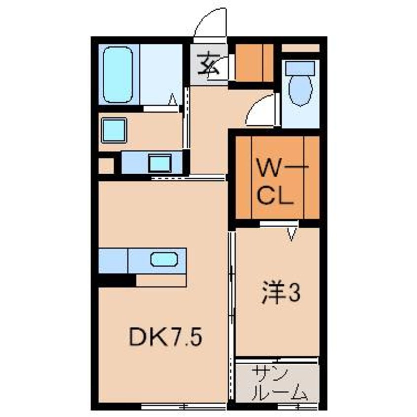 間取図 南海加太線/中松江駅 徒歩9分 2階 築8年