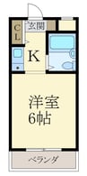 ソレール丸橋 1Kの間取り