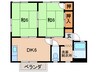 マイルドディアスきし 2DKの間取り