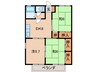 セジュール西庄 3DKの間取り