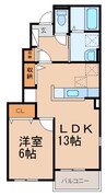 リヴェール松島Ⅰ 1LDKの間取り