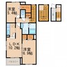 ヴェルソー有本Ⅱ 2LDKの間取り