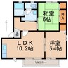 バリュージュ保田 2LDKの間取り