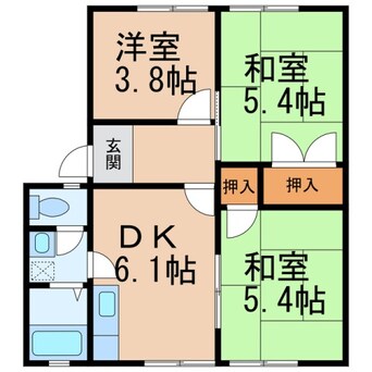 間取図 きのくに線・紀勢本線/和歌山市駅 バス20分水道橋下車:停歩3分 1階 築28年