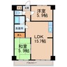 エレナ和歌浦 2LDKの間取り