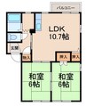 グリーンフル狐島 2LDKの間取り