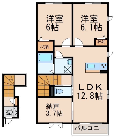 間取り図 南海本線/紀ノ川駅 徒歩12分 2階 築4年