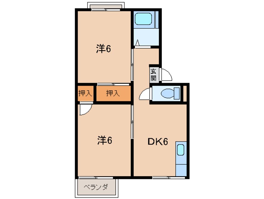 間取図 プレジール狐島Ｂ棟