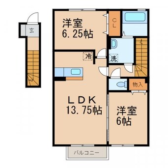 間取図 カーサモニカ B棟