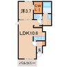 シャイン２１　Ⅱ 1LDKの間取り