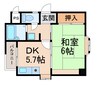 グランメール北島 1DKの間取り