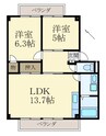 パセオ・光洋 2LDKの間取り