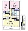南海加太線/中松江駅 徒歩4分 2階 築3年 2LDKの間取り