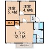 フレグランス雑賀 2LDKの間取り