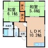 ガーデンハイツ西浜 2LDKの間取り