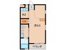 夢フォー・ラ園部 1Kの間取り