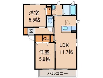 間取図 ソレイユ西浜
