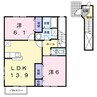メゾンアンソレイエⅢ 2LDKの間取り