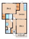プレンティⅡ 2DKの間取り