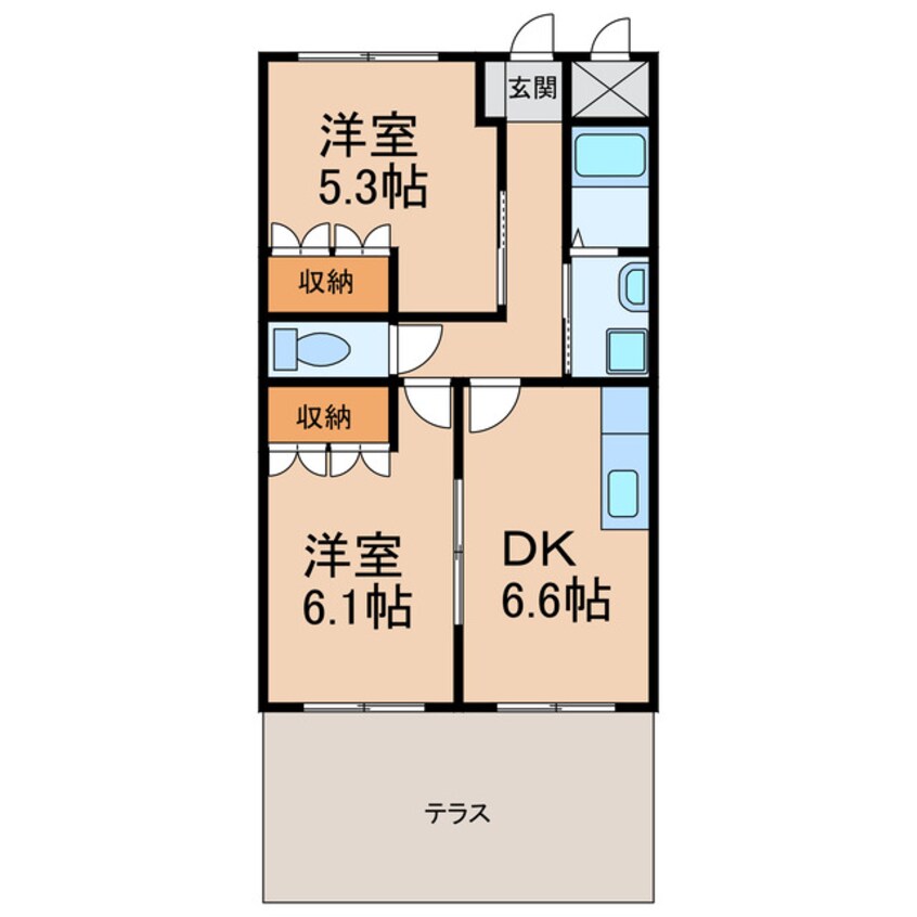 間取図 きのくに線・紀勢本線/和歌山市駅 バス11分土入橋下車:停歩8分 1階 築18年