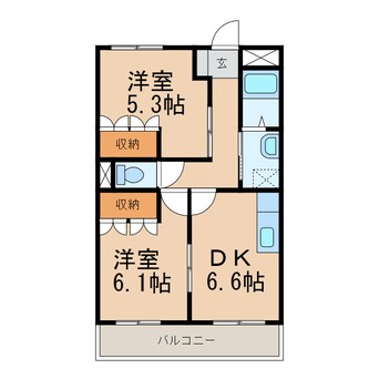 間取図 ＰＲＯＮＩＴＹ　ＣＯＵＲＴⅡ