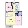 ロマネコンティⅢ 2LDKの間取り
