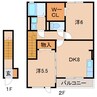 D-room秋月 C棟 2DKの間取り