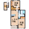 クレシア 2LDKの間取り