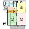 ディアス八重　B棟 2DKの間取り