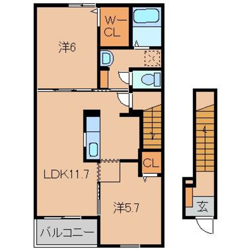 間取図 カーサ アル ソーレ Ⅱ