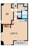 カサ・デ西かのだ 1LDKの間取り