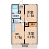 タウニィ井口Ⅱ 2DKの間取り