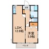 ハイツ萩 1LDKの間取り