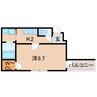 フジパレス木広町 1Kの間取り