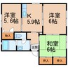 クインテット 3Kの間取り