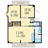 パセオ・光洋 2LDKの間取り