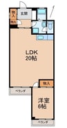 スクエアメゾン和歌山 1LDKの間取り