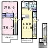 ラフレシール　ライツ 2LDKの間取り