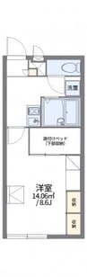 レオパレス紀ノ川 1Kの間取り