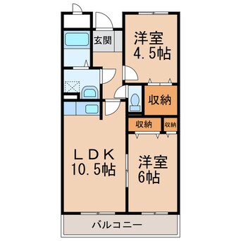 間取図 ファシナシオン毛見Ⅱ