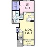リヴェール伏原 1LDKの間取り