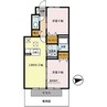カーサ・ステラ西浜 2LDKの間取り