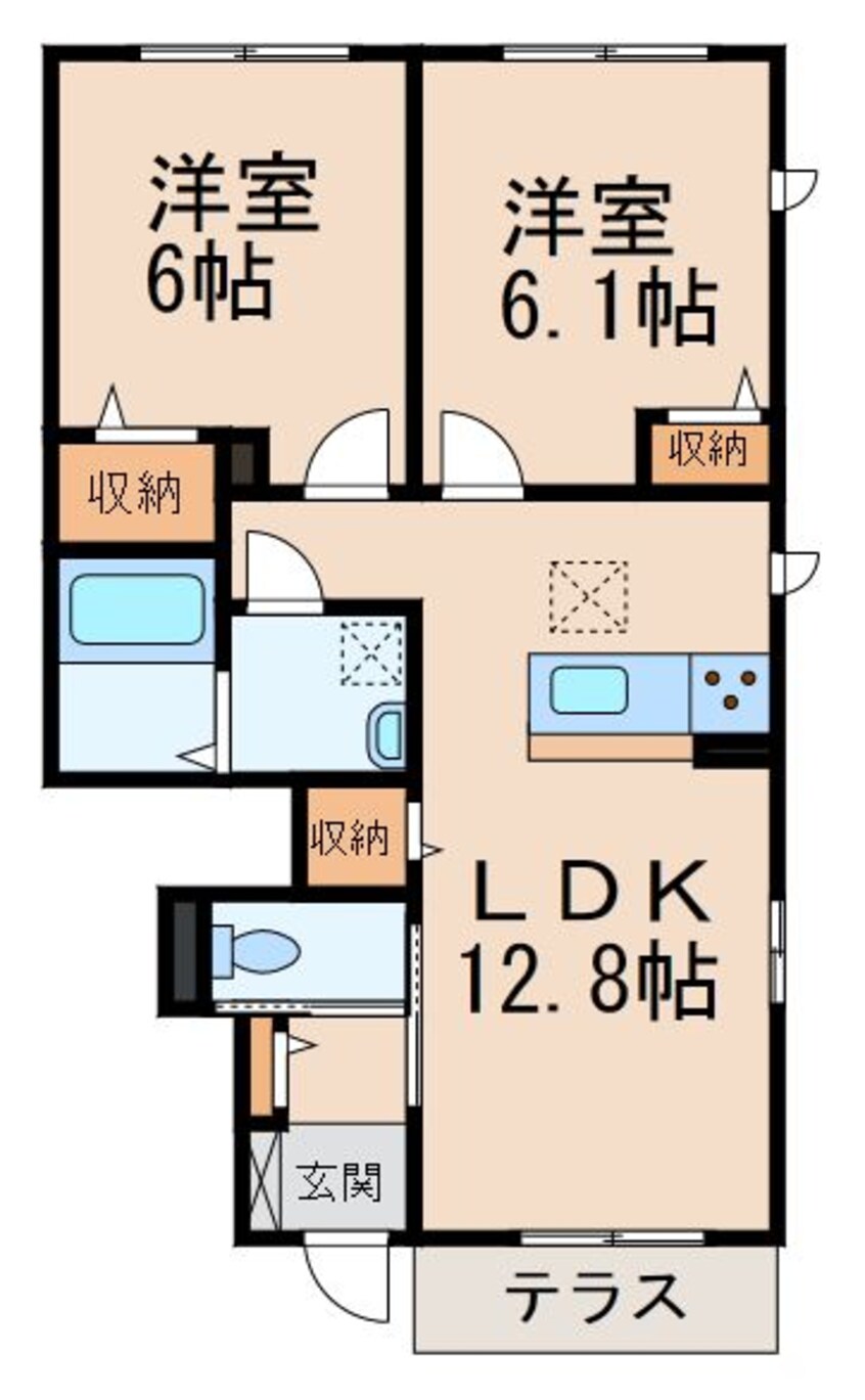 間取図 南海本線/紀ノ川駅 徒歩12分 1階 築4年