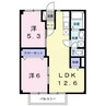 カーム松本Ｂ 2LDKの間取り