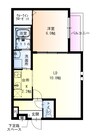 フジパレス市駅東イースト 1LDKの間取り