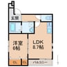 フジパレス市駅東ウエスト 1LDKの間取り
