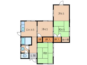 間取図 六十谷東ニュータウン平屋